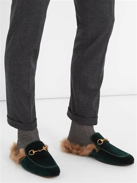 gucci loafers with fur men